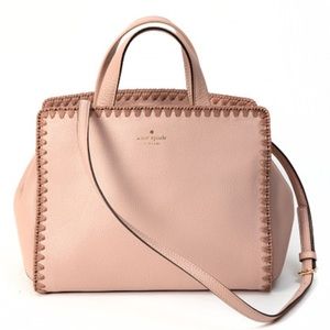 KATE SPADE KNOTT WHIPSTITCH PEBBLED LEATHER HANDBAG SATCHEL BAG